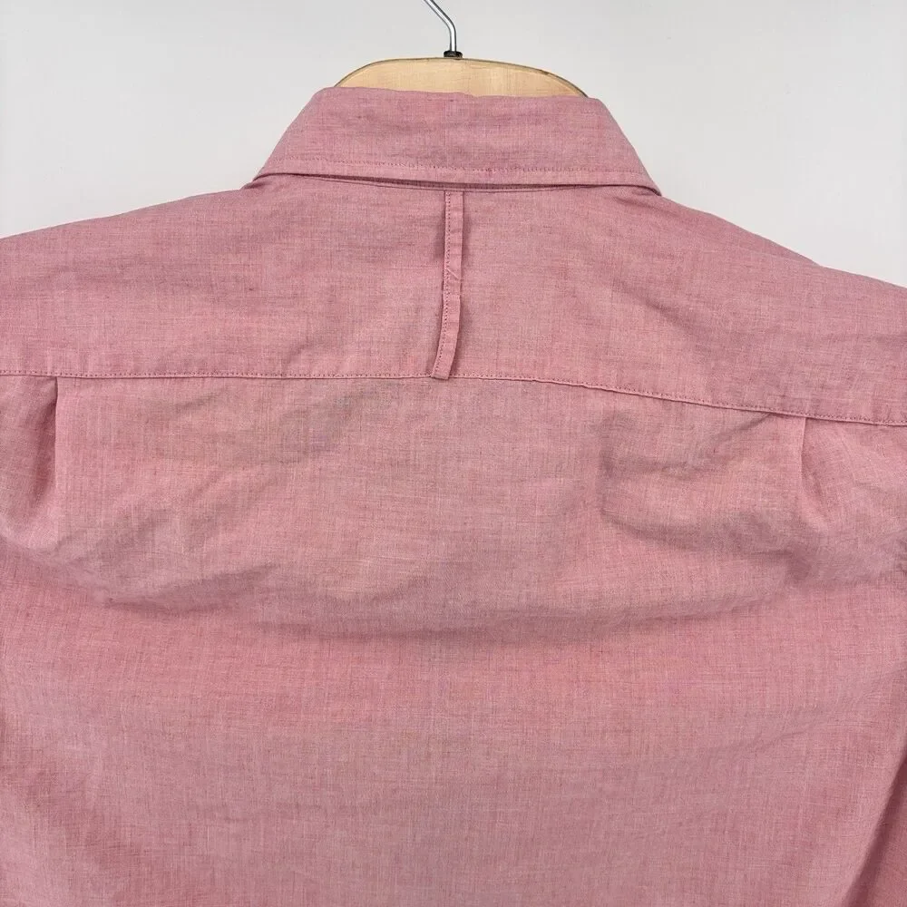 Banana Republic Men's M Pink Camden Fit 100% Cotton Button Up Shirt
